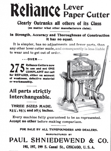 image: Reliance Lever Paper Cutters ad_1896b.png